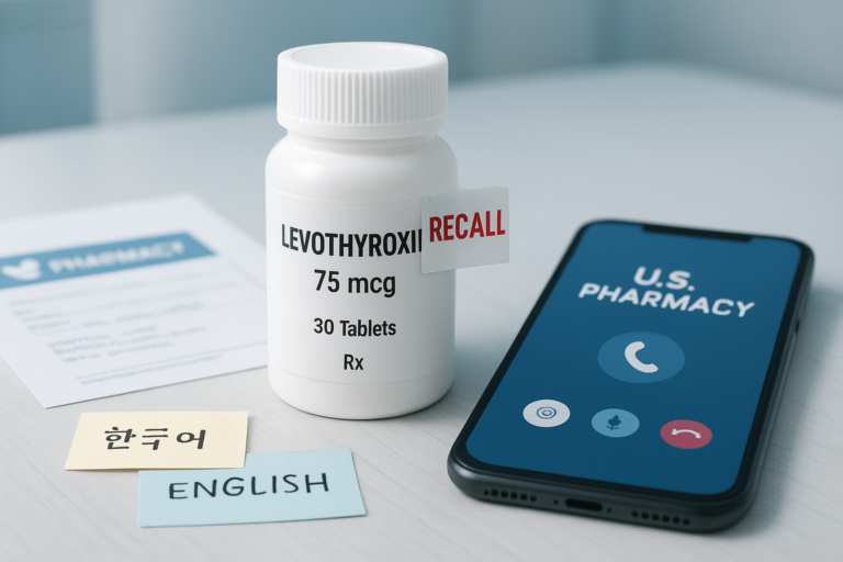 Levothyroxine Recall 2026: How to Verify Safety, Contact Your Pharmacy, and Get Help in English or Korean | 레보티록신 리콜 2026: 안전성 확인, 약국 문의, 영어·한국어 도움받는 방법